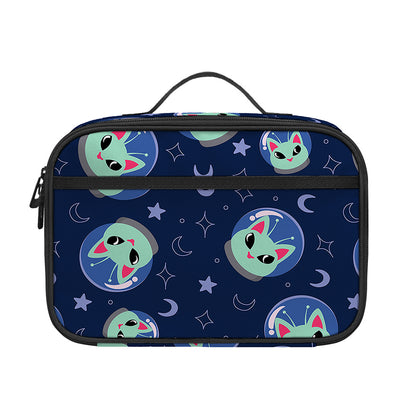 Astronaut Alien Cat Print Portable Lunch Bag
