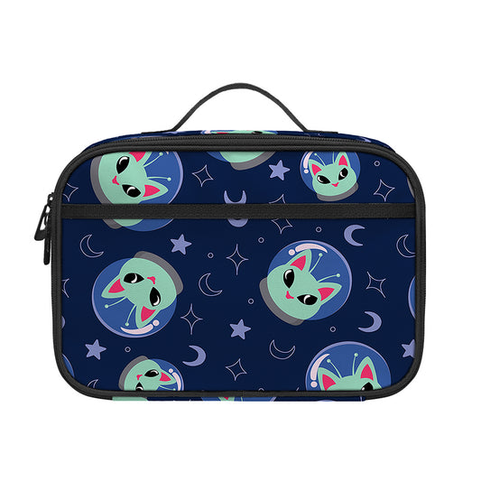 Astronaut Alien Cat Print Portable Lunch Bag