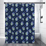 Astronaut Alien Cat Print Premium Shower Curtain