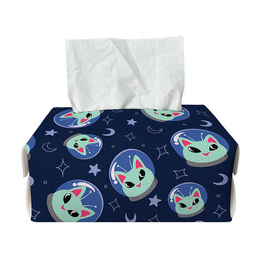 Astronaut Alien Cat Print Rectangle Tissue Box Cover