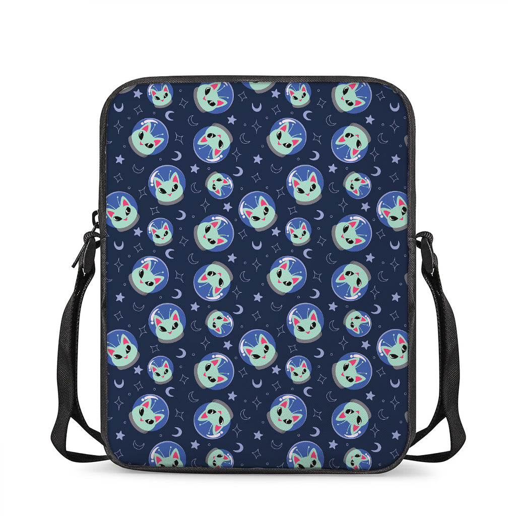 Astronaut Alien Cat Print Rectangular Crossbody Bag