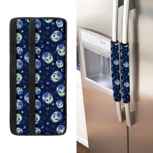 Astronaut Alien Cat Print Refrigerator Handle Covers