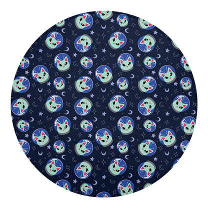 Astronaut Alien Cat Print Round Blanket