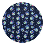Astronaut Alien Cat Print Round Blanket