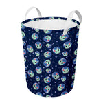 Astronaut Alien Cat Print Round Laundry Basket