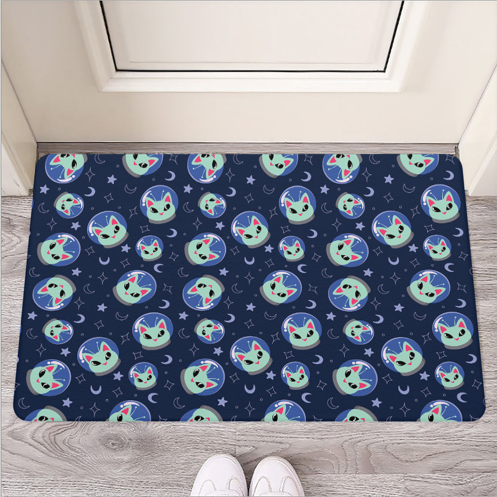 Astronaut Alien Cat Print Rubber Doormat