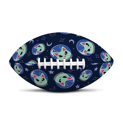 Astronaut Alien Cat Print Rugby Ball