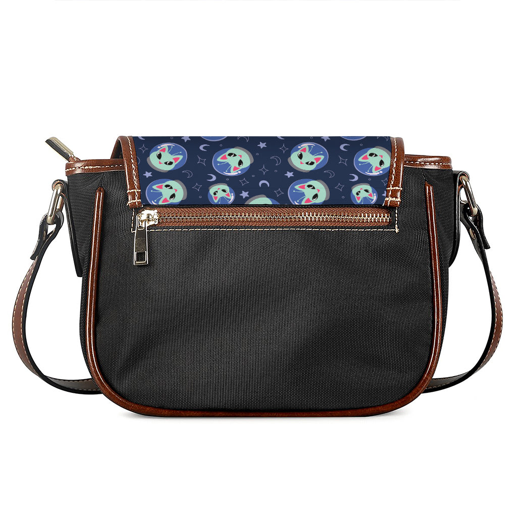 Astronaut Alien Cat Print Saddle Bag