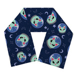 Astronaut Alien Cat Print Scarf