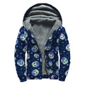 Astronaut Alien Cat Print Sherpa Lined Zip Up Hoodie