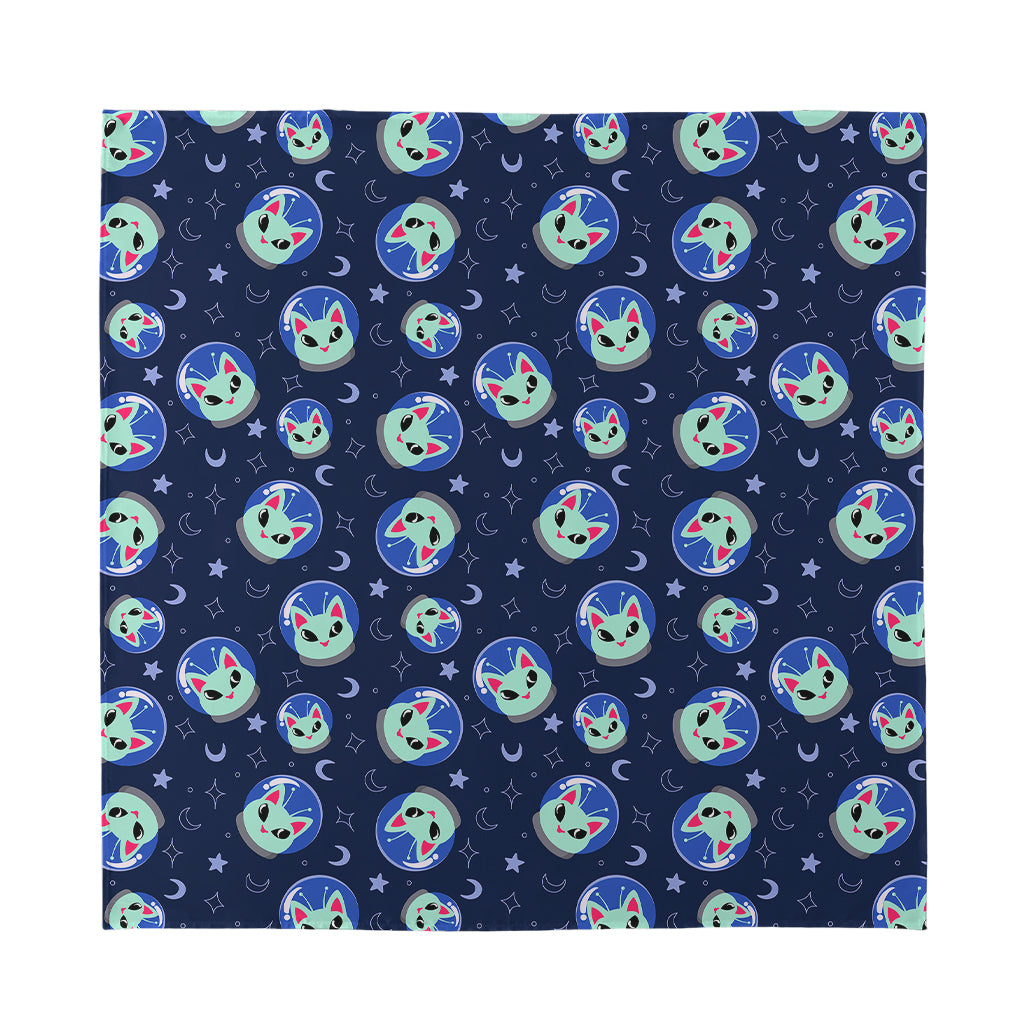 Astronaut Alien Cat Print Silk Bandana