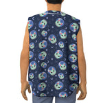 Astronaut Alien Cat Print Sleeveless Baseball Jersey