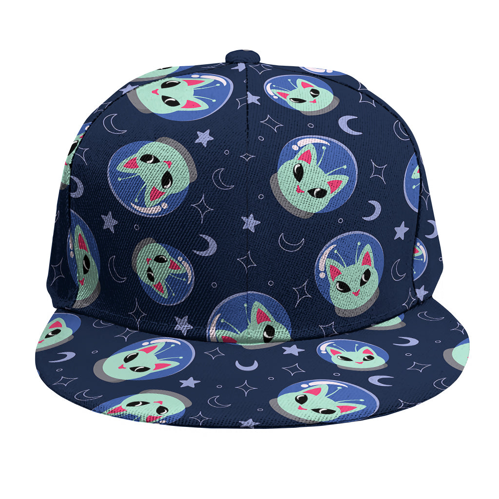 Astronaut Alien Cat Print Snapback Cap