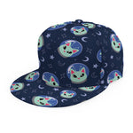 Astronaut Alien Cat Print Snapback Cap