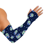 Astronaut Alien Cat Print Sun Protection Arm Sleeves