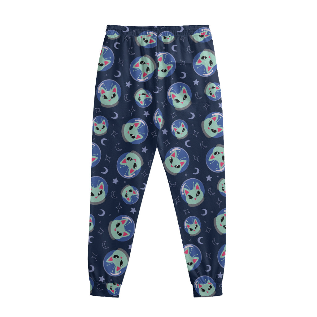 Astronaut Alien Cat Print Sweatpants