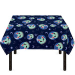 Astronaut Alien Cat Print Tablecloth