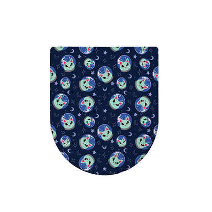 Astronaut Alien Cat Print Toilet Lid Cover