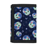 Astronaut Alien Cat Print Trifold Wallet