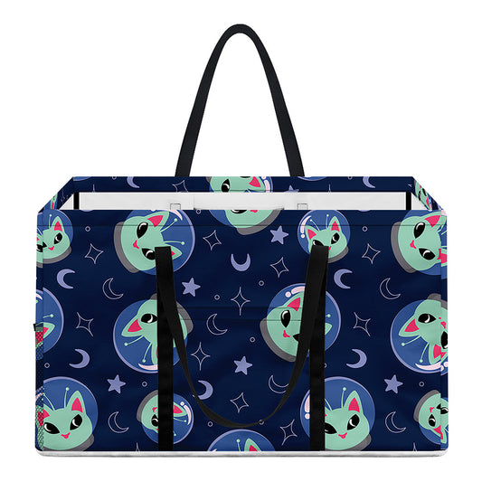 Astronaut Alien Cat Print Utility Tote Bag