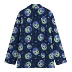 Astronaut Alien Cat Print Women's Blazer