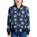 Astronaut Alien Cat Print Women's Bomber Jacket