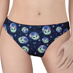 Astronaut Alien Cat Print Women's Thong