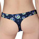 Astronaut Alien Cat Print Women's Thong