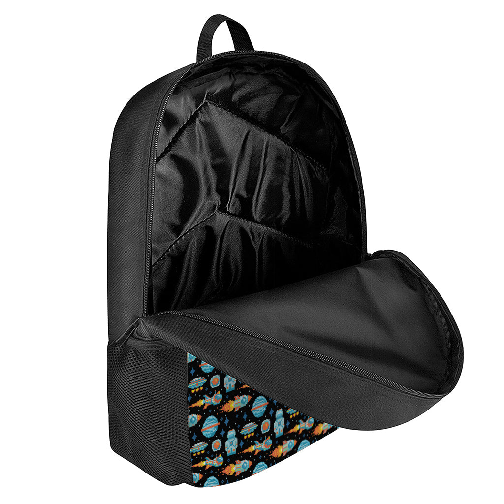 Astronaut And Space Pixel Pattern Print 17 Inch Backpack