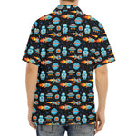 Astronaut And Space Pixel Pattern Print Aloha Shirt