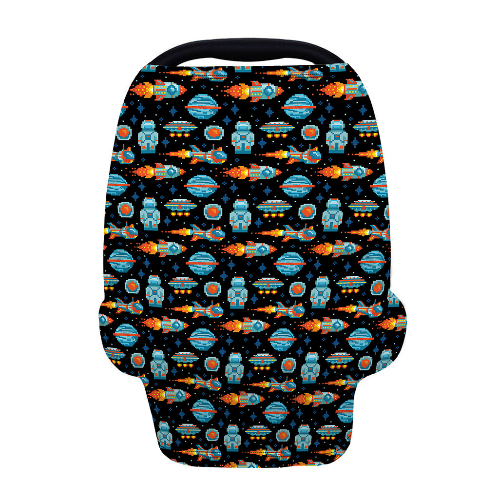 Astronaut And Space Pixel Pattern Print Baby Seat Cover