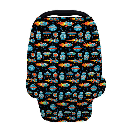 Astronaut And Space Pixel Pattern Print Baby Seat Cover