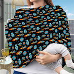 Astronaut And Space Pixel Pattern Print Baby Seat Cover