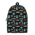 Astronaut And Space Pixel Pattern Print School Backpack
