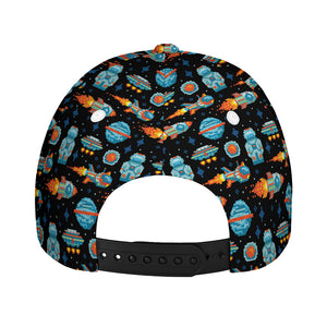 Astronaut And Space Pixel Pattern Print Baseball Cap