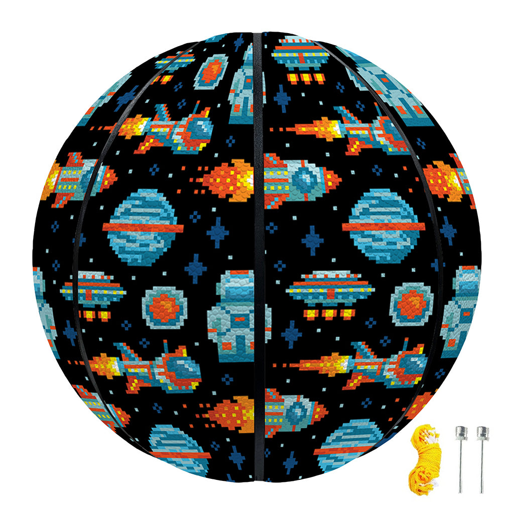 Astronaut And Space Pixel Pattern Print Basketball