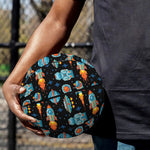 Astronaut And Space Pixel Pattern Print Basketball