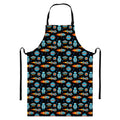 Astronaut And Space Pixel Pattern Print Bib Apron With Pocket