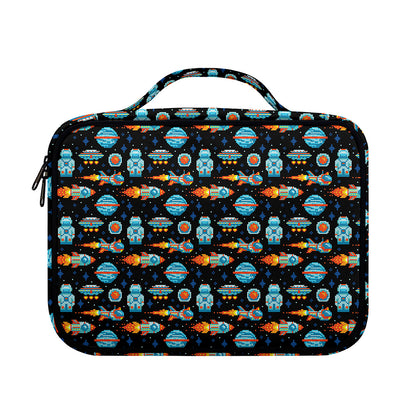 Astronaut And Space Pixel Pattern Print Briefcase Bible Bag