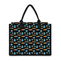 Astronaut And Space Pixel Pattern Print Canvas Tote Bag