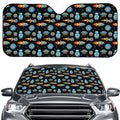 Astronaut And Space Pixel Pattern Print Car Windshield Sun Shade