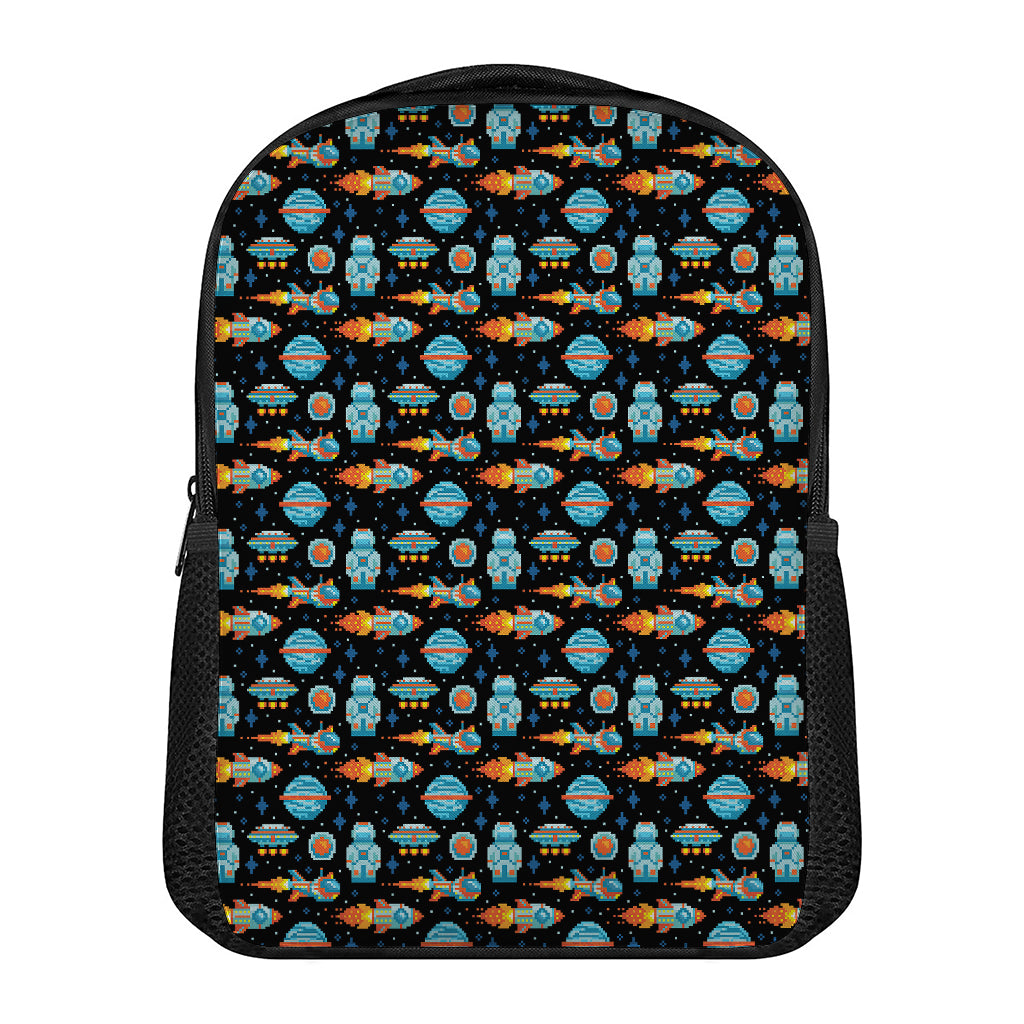 Astronaut And Space Pixel Pattern Print Casual Backpack