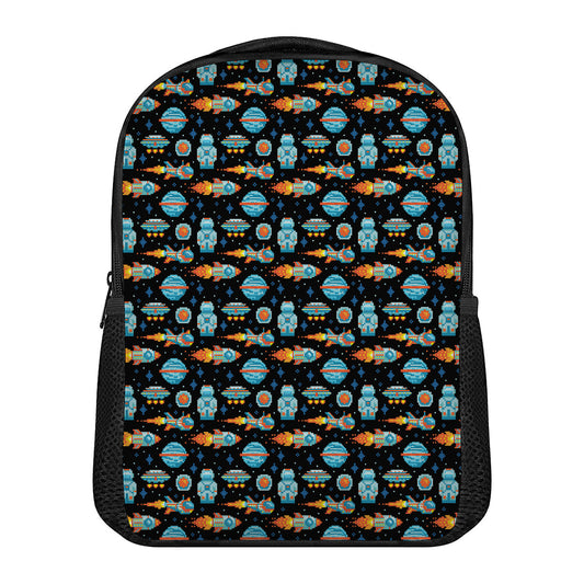 Astronaut And Space Pixel Pattern Print Casual Backpack