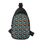 Astronaut And Space Pixel Pattern Print Chest Bag