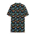 Astronaut And Space Pixel Pattern Print Cotton Hawaiian Shirt