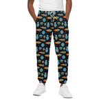 Astronaut And Space Pixel Pattern Print Cotton Pants
