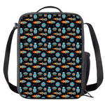 Astronaut And Space Pixel Pattern Print Crossbody Lunch Bag