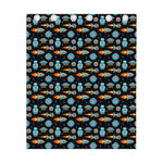 Astronaut And Space Pixel Pattern Print Curtain
