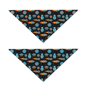 Astronaut And Space Pixel Pattern Print Dog Bandana