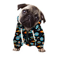 Astronaut And Space Pixel Pattern Print Dog Zip Up Hoodie